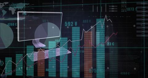 Futuristic Financial Data Visualization and Analysis Interfaces