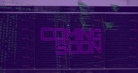 Futuristic Data Processing with Neon Coming Soon Animation