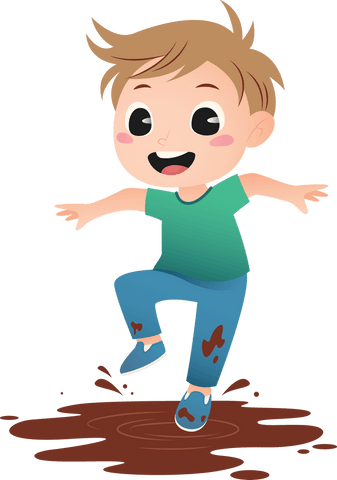 happy child jumping in mud puddle on transparent background - Download Free Stock Videos Pikwizard.com