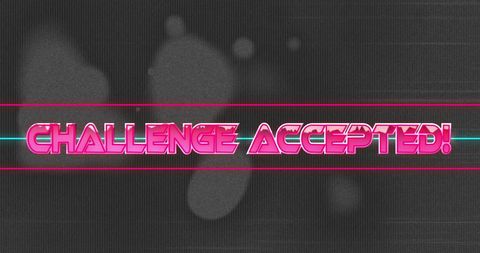 Retro inspired challenge accepted digital banner
