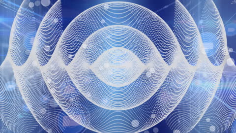 Abstract Digital Waves Interacting with Network Technology Interface