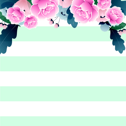 Elegant Floral Arrangement on Transparent Background with Striking Stripes