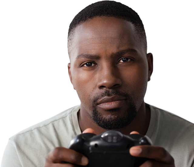 Focused Man Playing Video Game with Transparent Background - Download Free Stock Videos Pikwizard.com