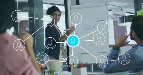 Professional Businesswoman Presenting Budget in Corporate Meeting Room