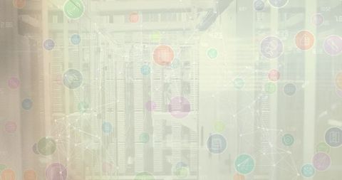 Futuristic Interface Overlapping Modern Datacenter