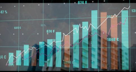 Business Colleagues Analyzing Financial Data Visualization Charts