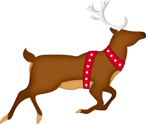 Transparent Reindeer with Red Christmas Decoration Clipart