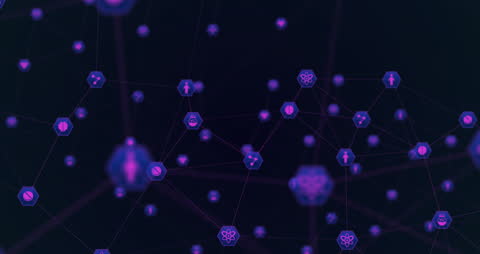 Futuristic Digital Network Concept with Glowing Nodes