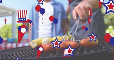 Patriotic Themed Barbecue with Decorations and Food - Download Free Stock Images Pikwizard.com