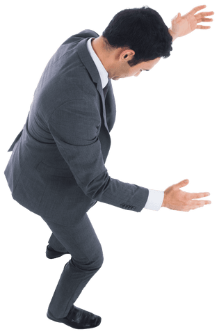 caucasian businessman using holographic interface on transparent background - Download Free Stock Videos Pikwizard.com