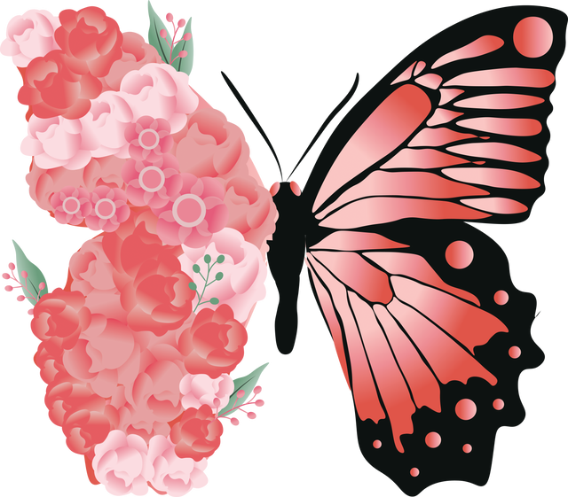 Translucent Butterfly with Floral Wing Illustration on Transparent Background - Download Free Stock Videos Pikwizard.com