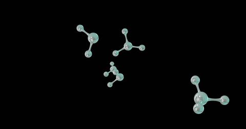 Futuristic 3d representation of molecules on black background