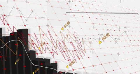 Dynamic Financial Graph with Data Points and Time Markers