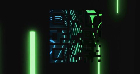 Digital QR Code Futuristic Design with Neon Lights - Download Free Stock Images Pikwizard.com