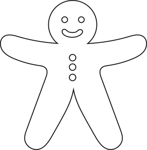 black outline gingerbread cookie on transparent background - Download Free Stock Videos Pikwizard.com
