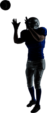 silhouette of american football player catching pass transparent background - Download Free Stock Videos Pikwizard.com