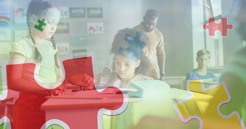 Diverse Classroom Learning with Puzzle Theme Overlays