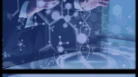 Futuristic DNA and Data Interaction Concept