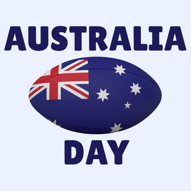 Australia Day Celebration with Rugby Ball and National Flag - Download Free Stock Templates Pikwizard.com