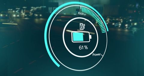 battery charge process over cityscape symbolizing data and eco power - Download Free Stock Images Pikwizard.com