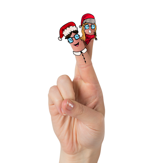 Hand with Finger Puppets in Holiday Costume on Transparent Background - Download Free Stock Videos Pikwizard.com