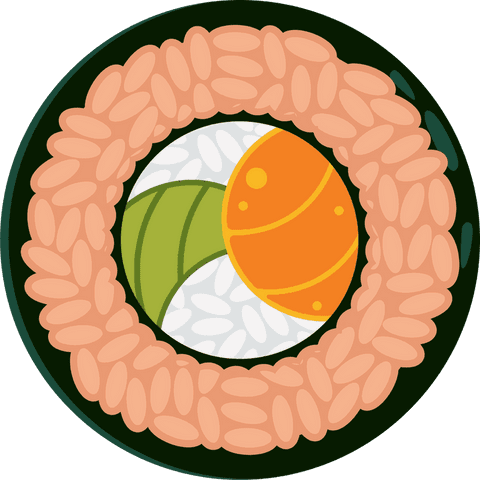 vector transparent maki sushi with salmon, avocado and rice - Download Free Stock Videos Pikwizard.com