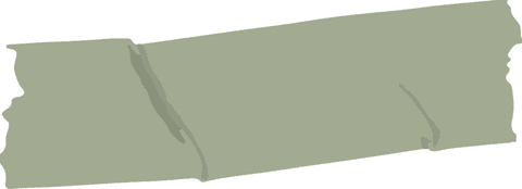 Green semi-transparent tape strip for crafting and repairs