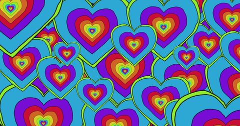 Vibrant Rainbow Hearts Pattern Celebrating LGBTQ Pride - Download Free Stock Images Pikwizard.com