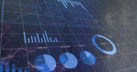 Digital Data Visualization with Graphs and Charts Overlay - Download Free Stock Images Pikwizard.com