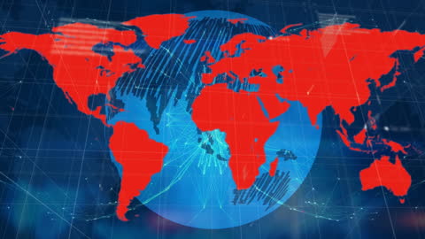 Global Data Processing with Overlay of World Map