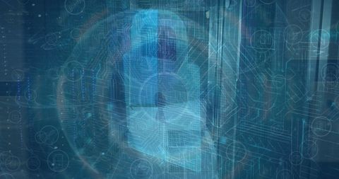 Digitally Enhanced Globe with Cybersecurity Elements in Server Environment - Download Free Stock Images Pikwizard.com