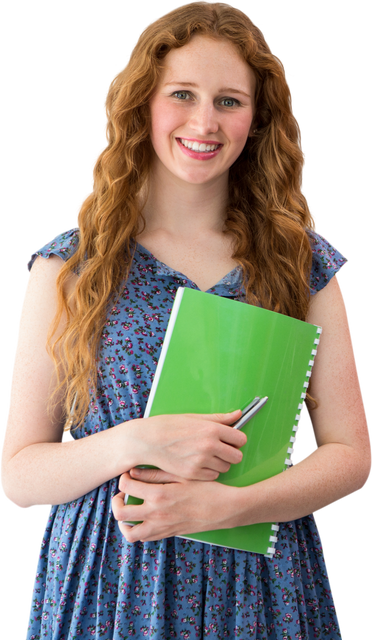 Happy Caucasian Female Student Holding Notebook with Transparent Background - Download Free Stock Videos Pikwizard.com