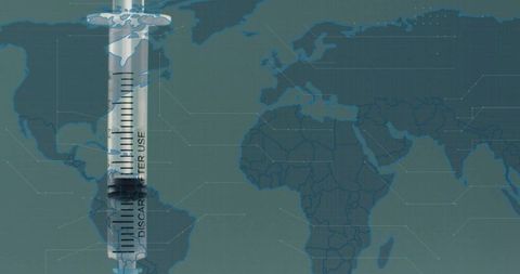 Global Vaccine Distribution Concept with World Map Overlay