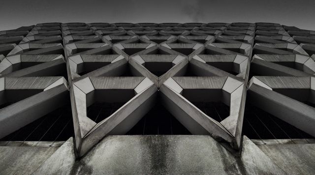 Unique Architectural Facade with Geometric Pattern - Download Free Stock Photos Pikwizard.com