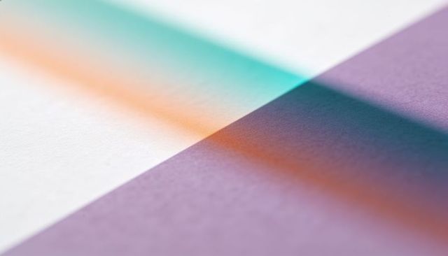 Minimal diagonal pastel gradient crossing lavender and off-white paper with soft shadow