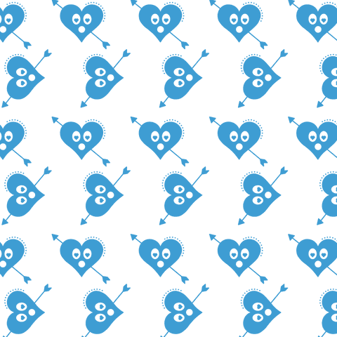 Seamless transparent heart pattern with arrows