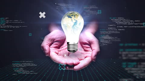 Concept of Global Innovation with Light Bulb and Technology