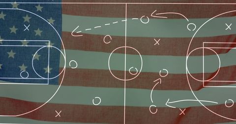 Strategic Game Plan Concept on USA Flag Background