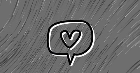 Heart Icon with Composition Speech Bubble Overlay - Download Free Stock Images Pikwizard.com