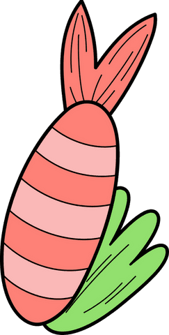 Whimsical bunny-eared egg on transparent background