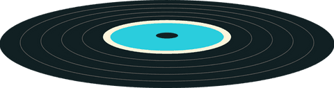 Minimalistic geometric disc with concentric rings on transparent background