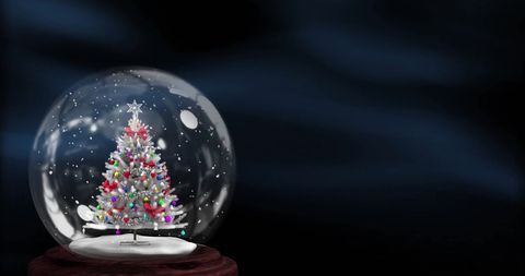 Festive Christmas Tree Encased in Magical Snow Globe