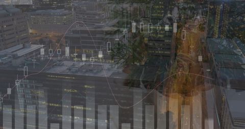 Cityscape Embedded with Digital Data Interface Highlights - Download Free Stock Images Pikwizard.com