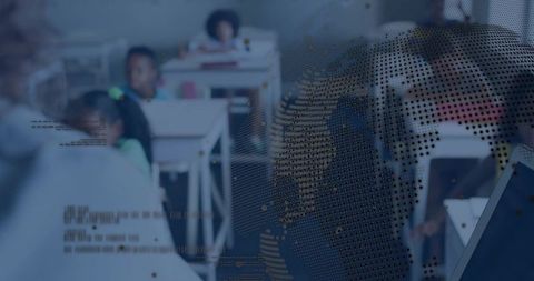 Female educator integrating technology in classroom learning