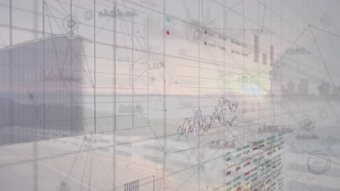 Global Digital Interface Network with Futuristic Graphics Overlay