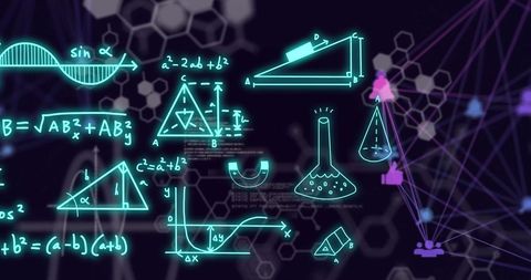 Digital Geometry and Chemistry Network Interface - Download Free Stock Images Pikwizard.com