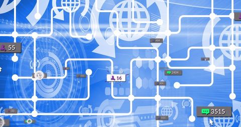 Digital Network Concept with Social Media Icons on Blue - Download Free Stock Images Pikwizard.com