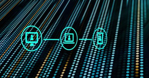 Digital Interface with Security Icons and Data Flow Patterns - Download Free Stock Images Pikwizard.com