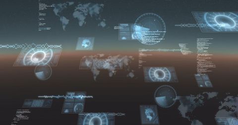 Digital Interface with Global Connections Transmission - Download Free Stock Images Pikwizard.com
