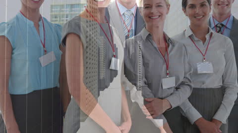 Diverse Business Team Smiling in Corporate Office Environment